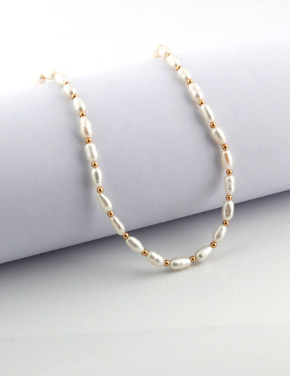 Mixed Up Freshwater Pearl 18K Gold Plated Beaded Necklace