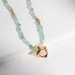 Sterling Silver Opal with Green Strawberry Quartz Necklace