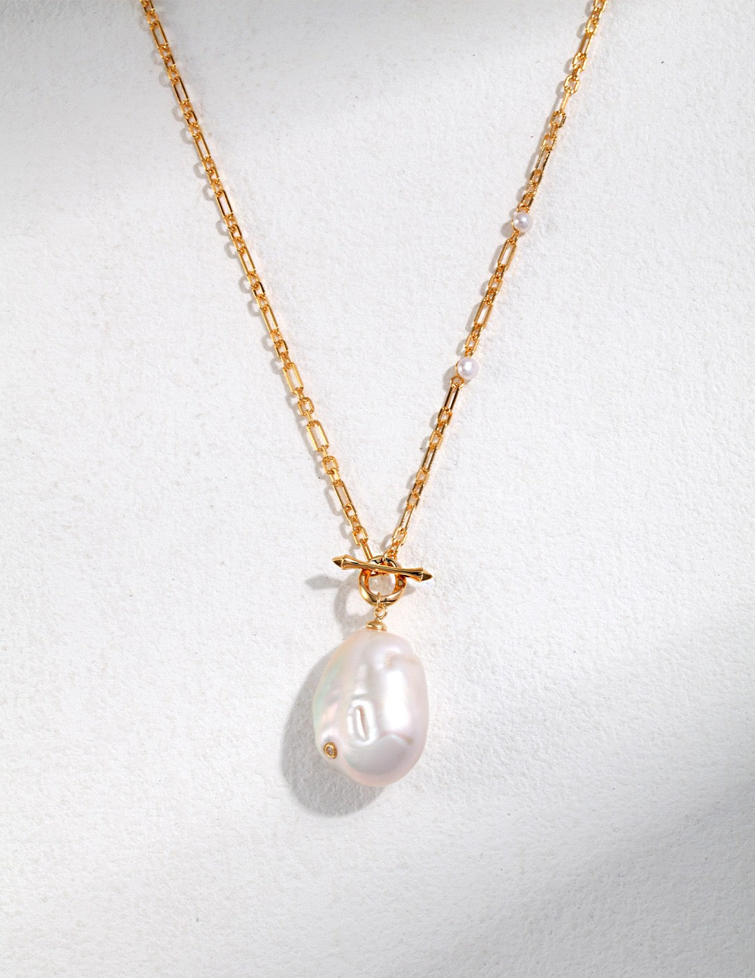 Sterling Silver Baroque Pearl Necklace