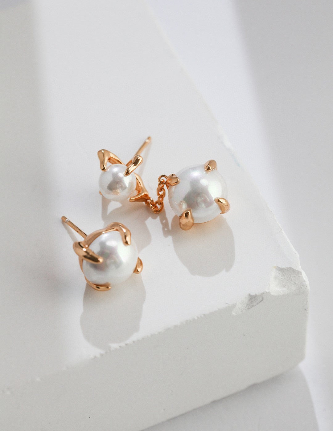 AB cutting pearl pendant earring