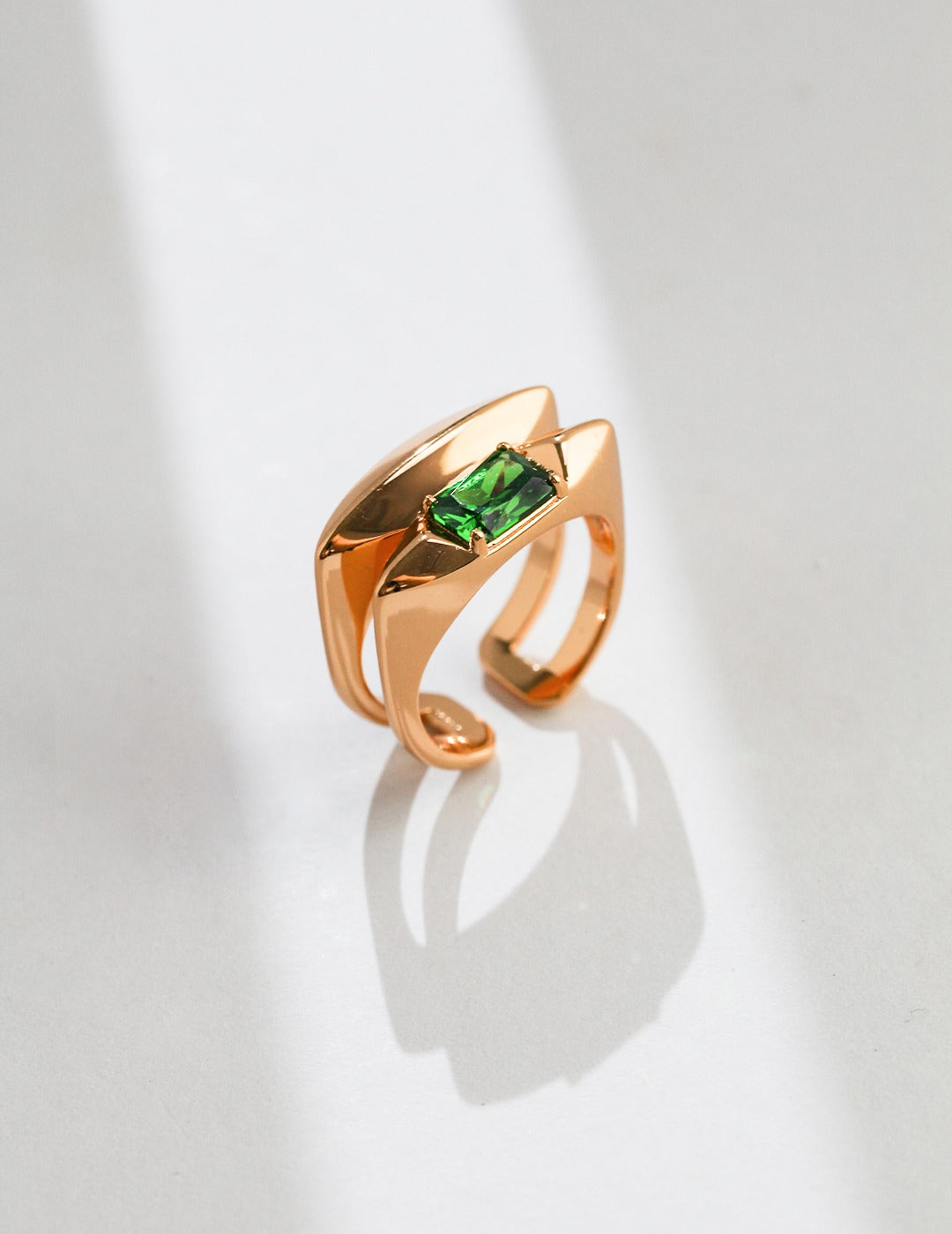 Layered Green Crystal Ring