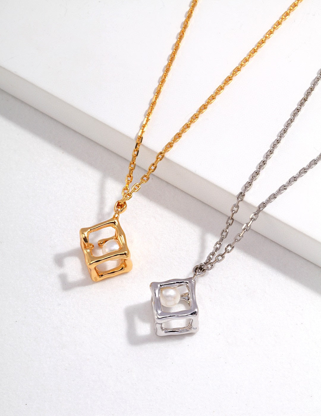 Cube Pearl Necklace