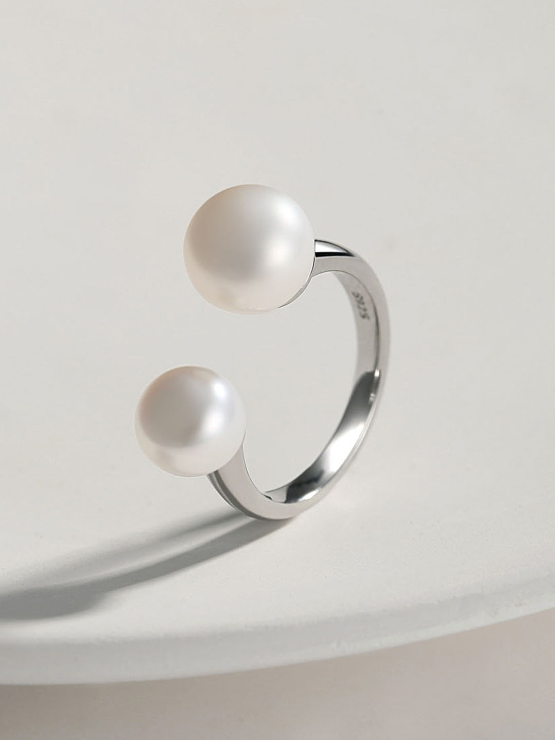 Large&mini pearl adjustable ring