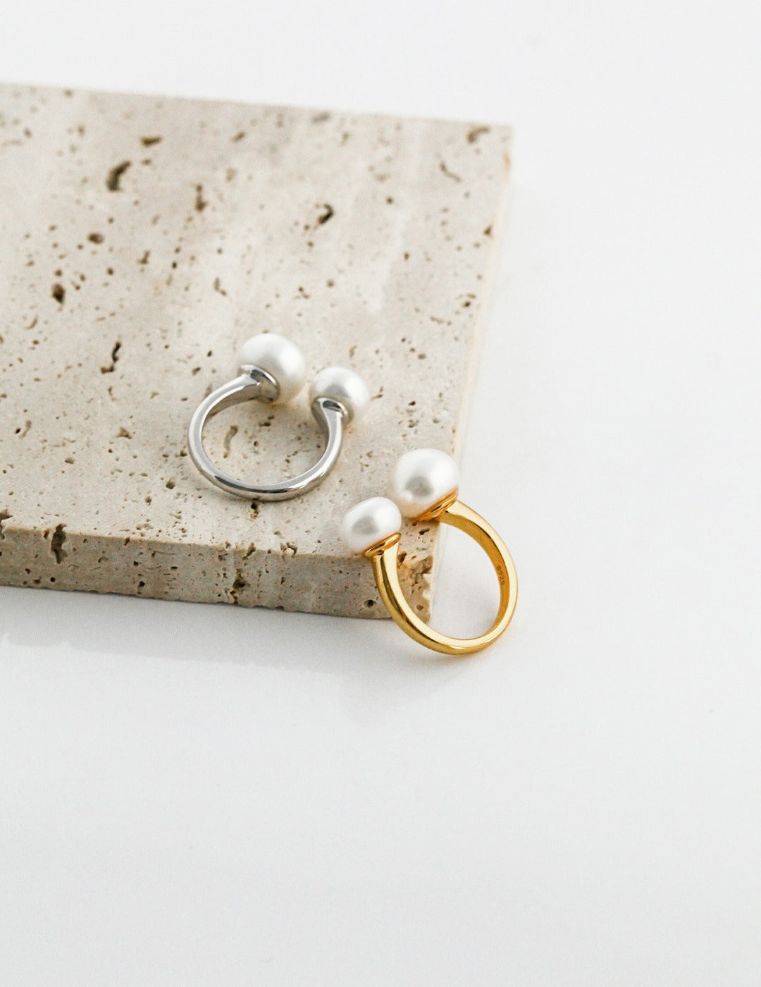 Large&mini pearl adjustable ring