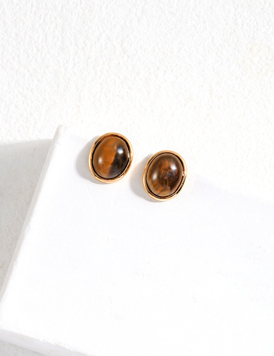 Tiger Eye Hoop Earrings