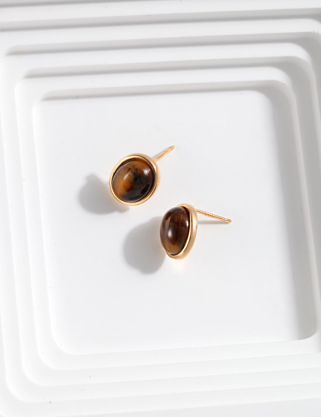 Tiger Eye Hoop Earrings