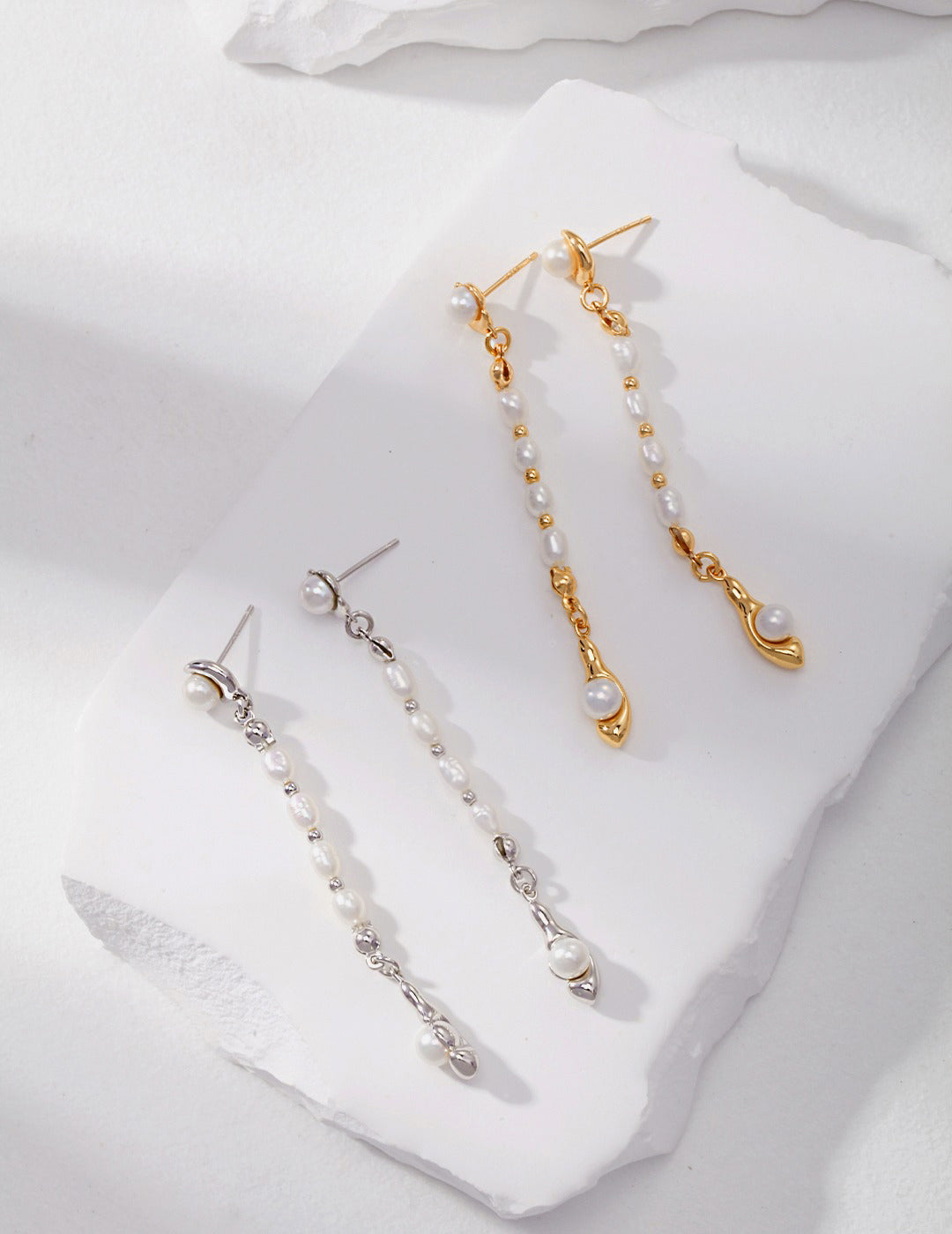 Mixed Pearl Drop Earrings