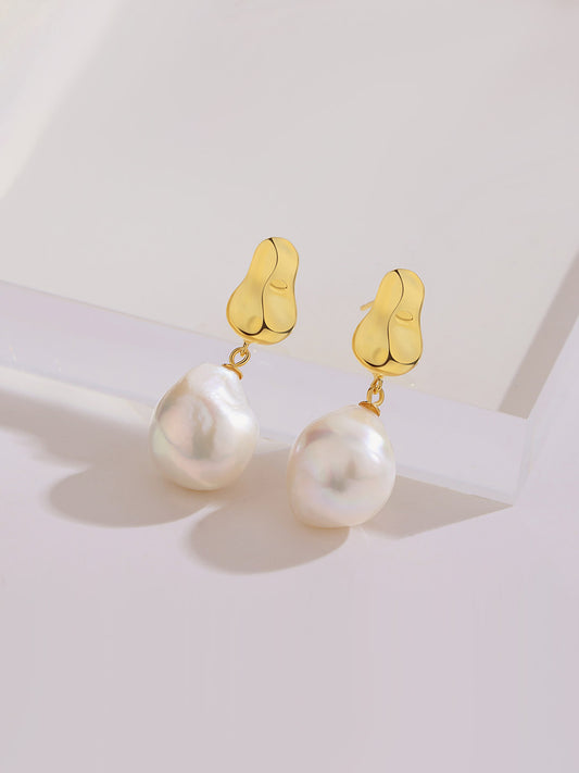 Baroque Pearl Sculptural Drop Earrings