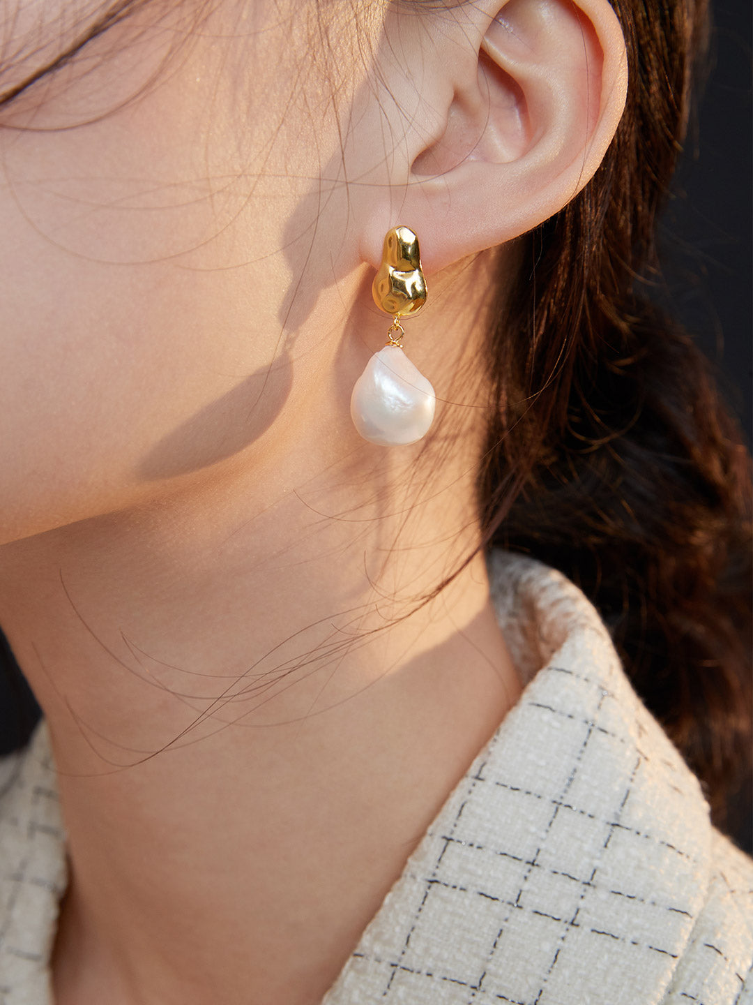 Baroque Pearl Sculptural Drop Earrings