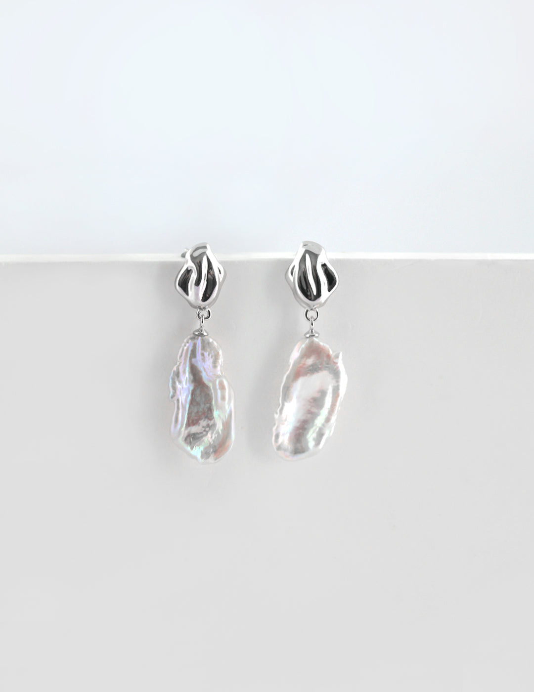 Natural Elongated Baroque Pearl Earrings